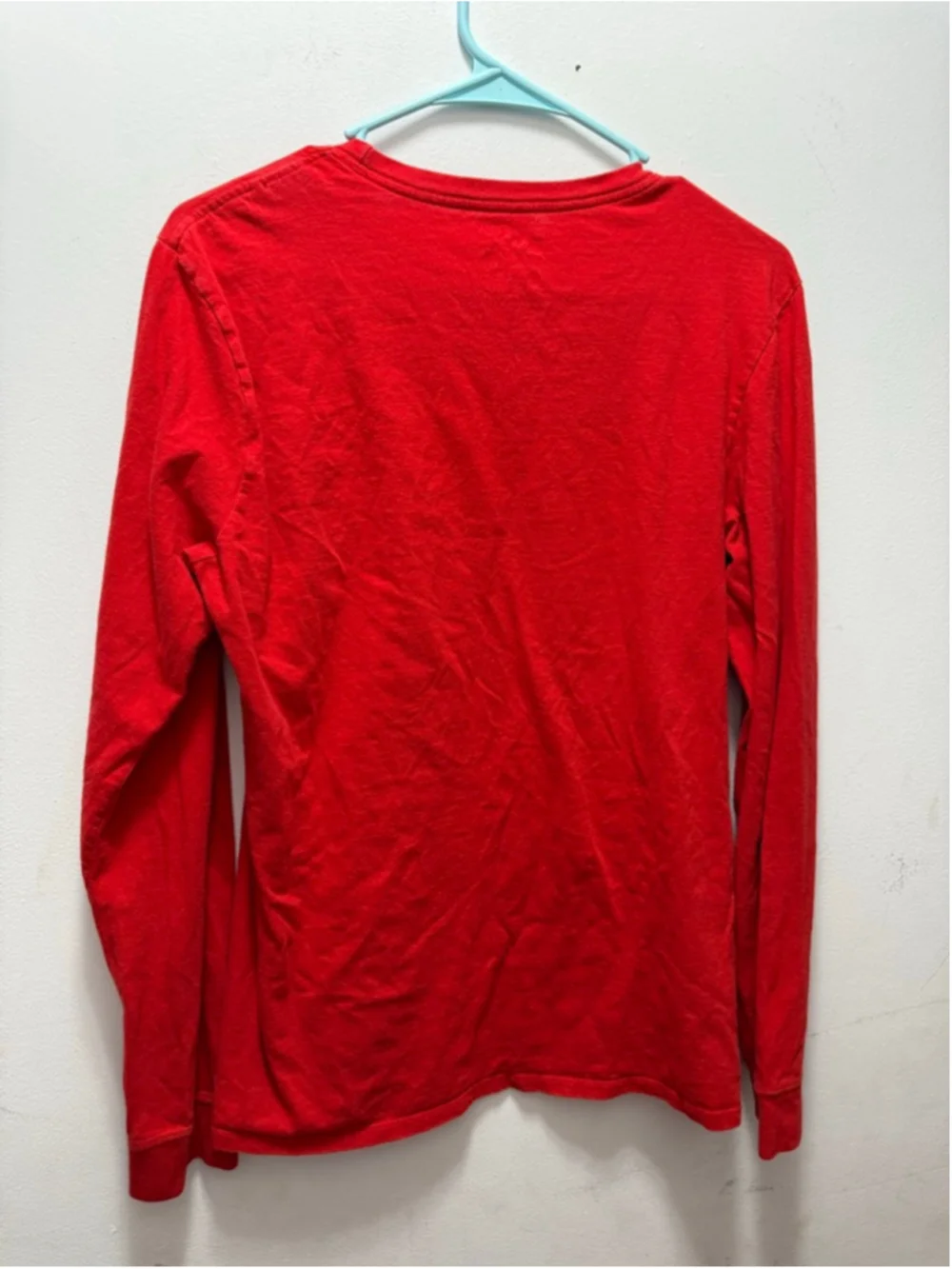 Men's Nike Red Long Sleeve Tee M with Black Logo